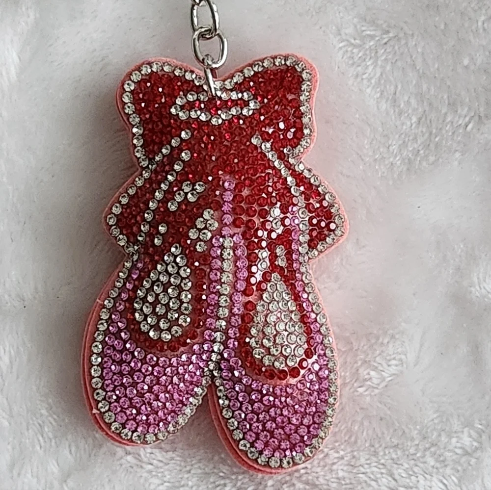 Pink and Red Ballet Shoes Keychain Bag Charm